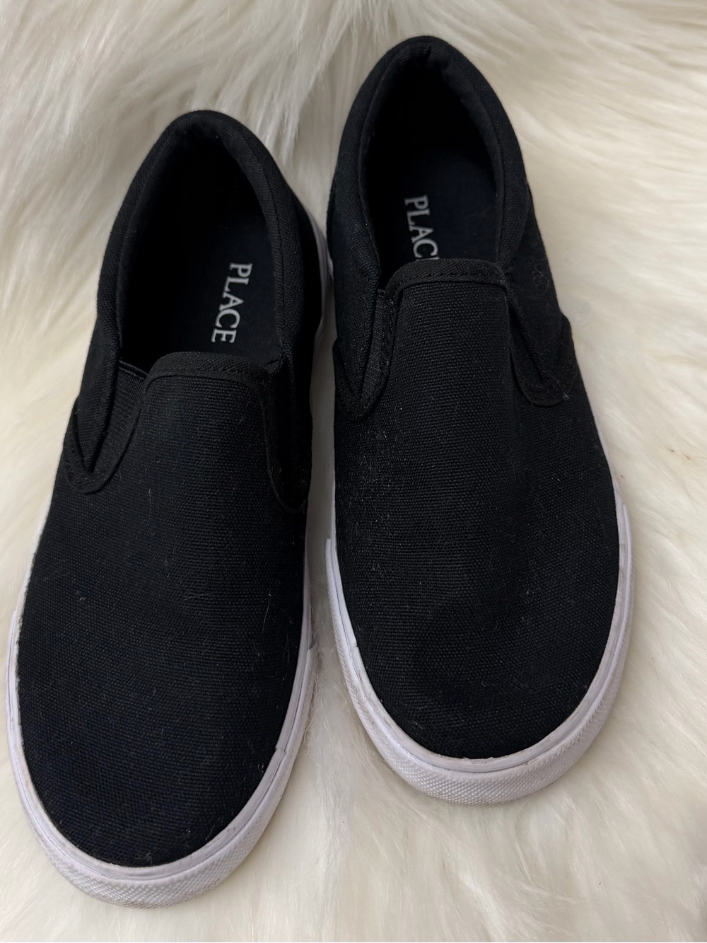 The Children's Place Black Slip-On Sneakers with White Sole